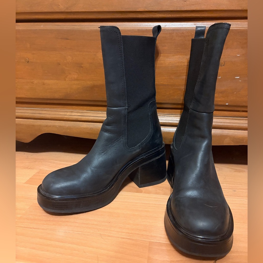 Steve Madden Black Flynn Leather Boots